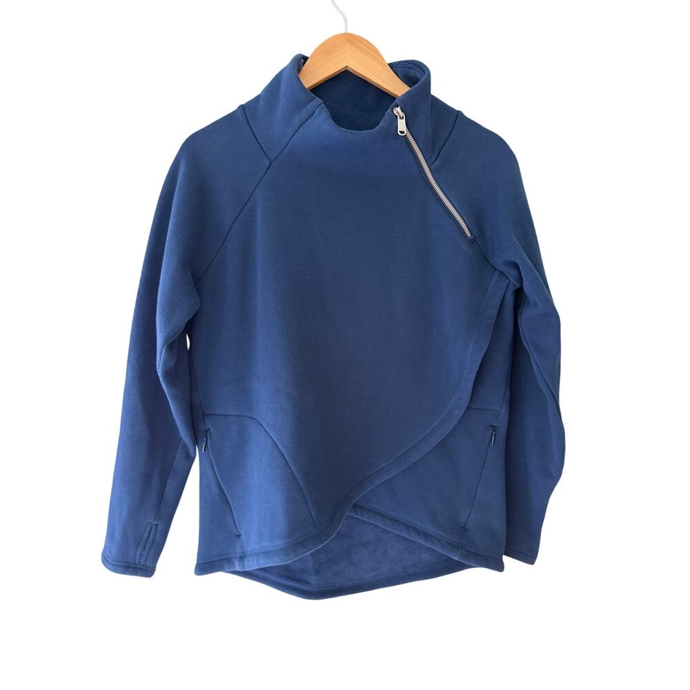 Athleta Cozy Karma Asym Pullover • Navy • M/P